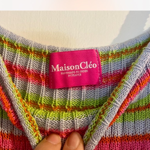 Maison Cleo Candice Blue Multicolor Knitted Tank - Picture 6 of 8